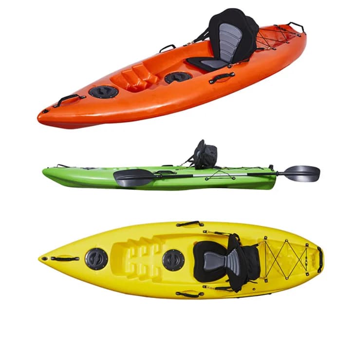 2.6 Meter Ergonomic  Factory Supply Single Sit On Top Plastic Canoe Boat Kayak For Fishing And Water Sports