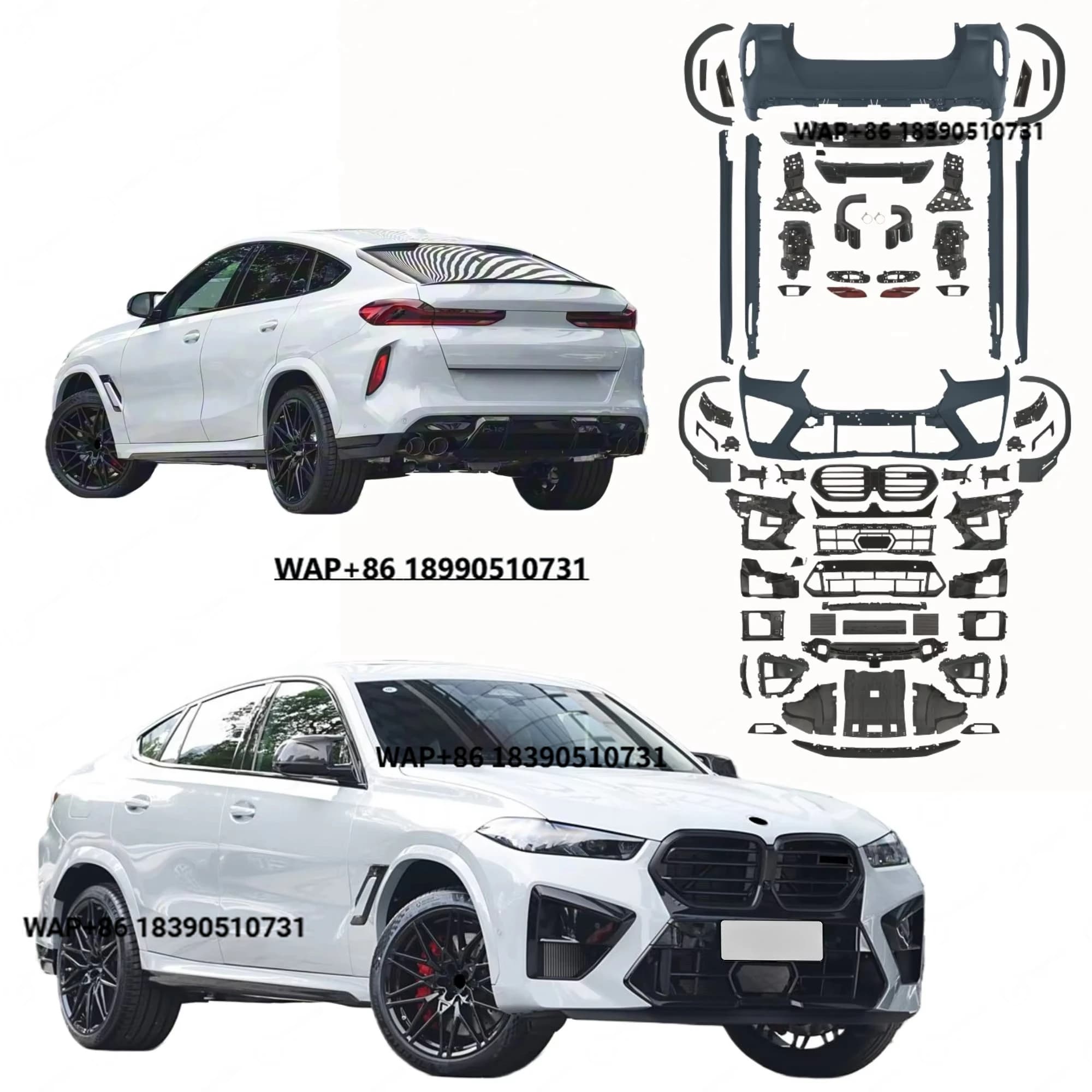 Perfect Fitment Bumper for 2023+ X6 G06 LCI Upgrade F96 LCI X6M 1:1 Body Kit Fender Flare Diffuser Exhaust Pipe