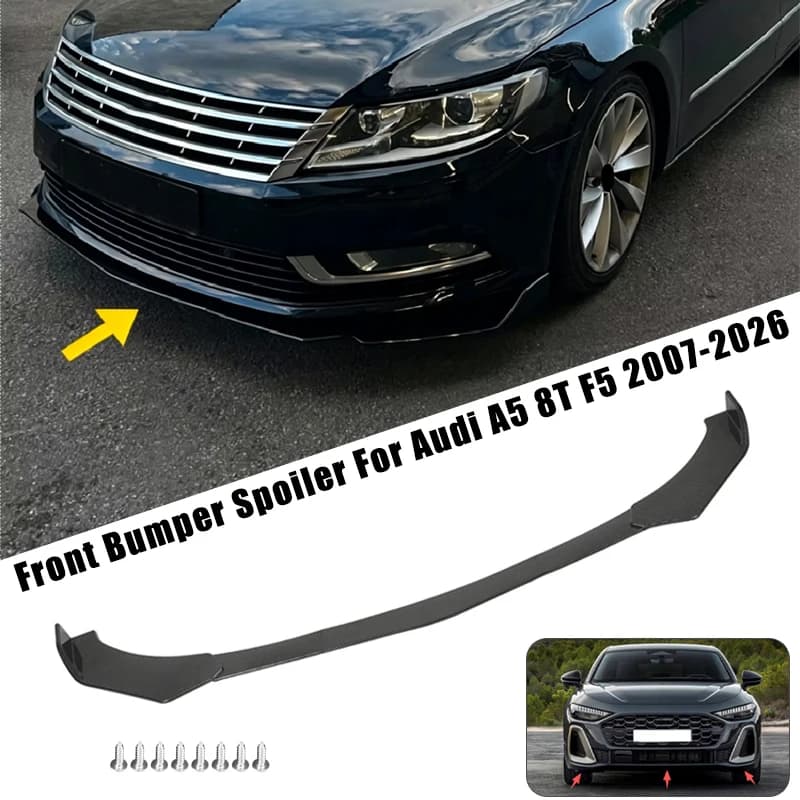 Sport Front Bumper Splitter Spoiler Lip For Audi A5 8T F5 2007-2026 5Pcs Adjustable Sectional Car Exterior Tuning Body Kit