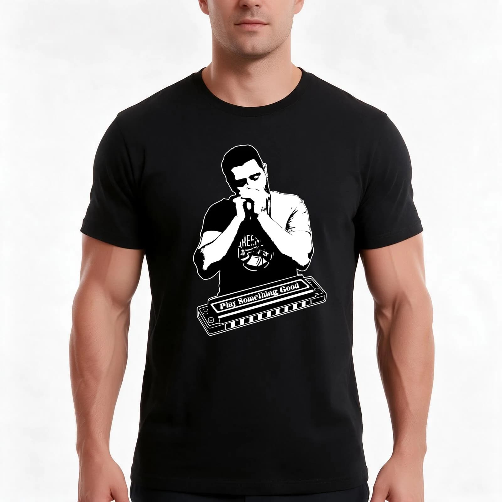 Marc - Play Something Good T-Shirt, Summer Casual Cotton Tee, Oversized Streetwear Tops, Vintage Graphic Print, Unisex Men Women