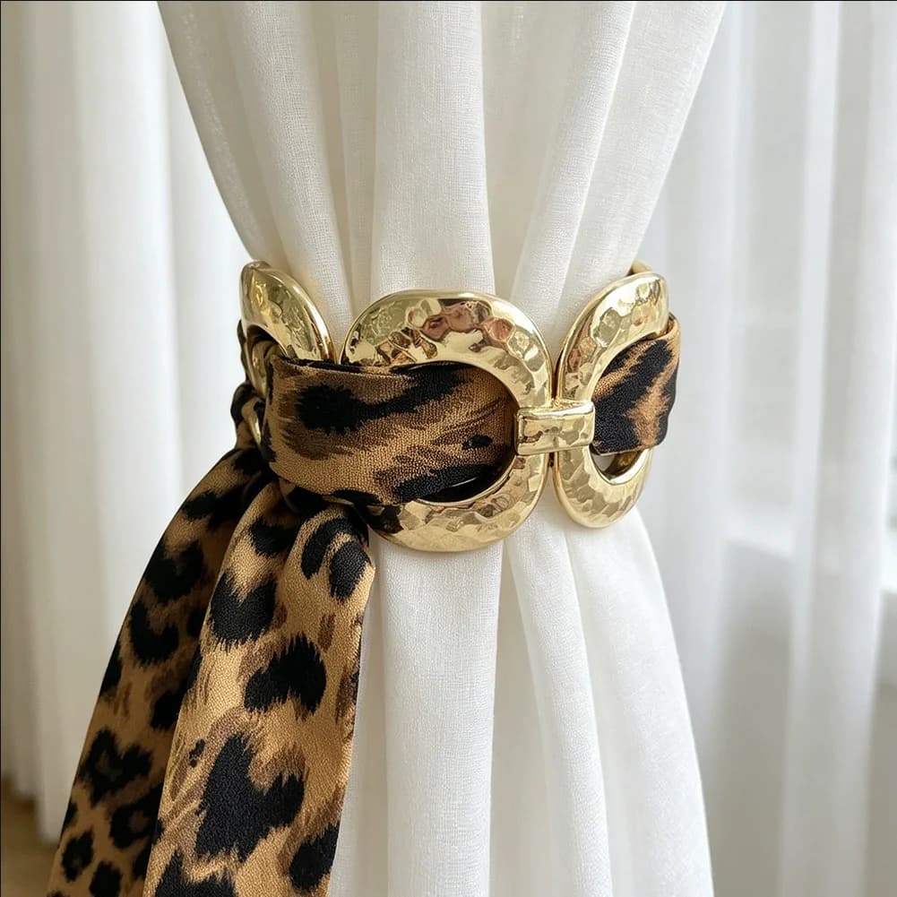 Pearl Alloy Curtain Clips - No Drill Holiday Tiebacks, Festive Window Decor with Snap-on Holders for Sheer Curtains