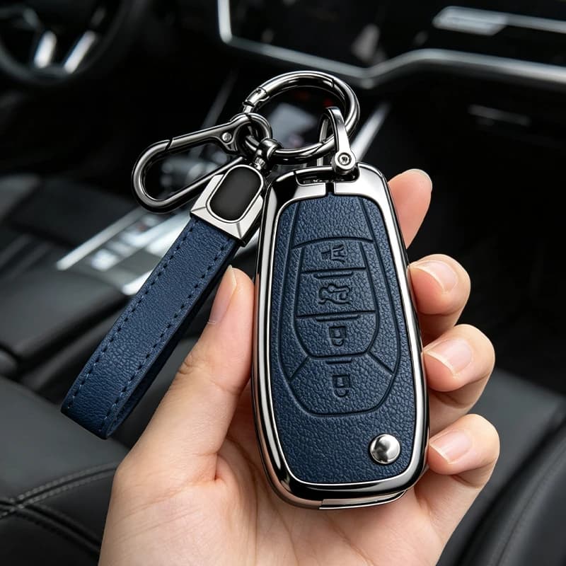 Zinc Alloy Leather Car Key Case Cover For Chevrolet Aveo Cruze 2014 2015 2016 2017 2018 2019 2020 Protect Shell Accessories