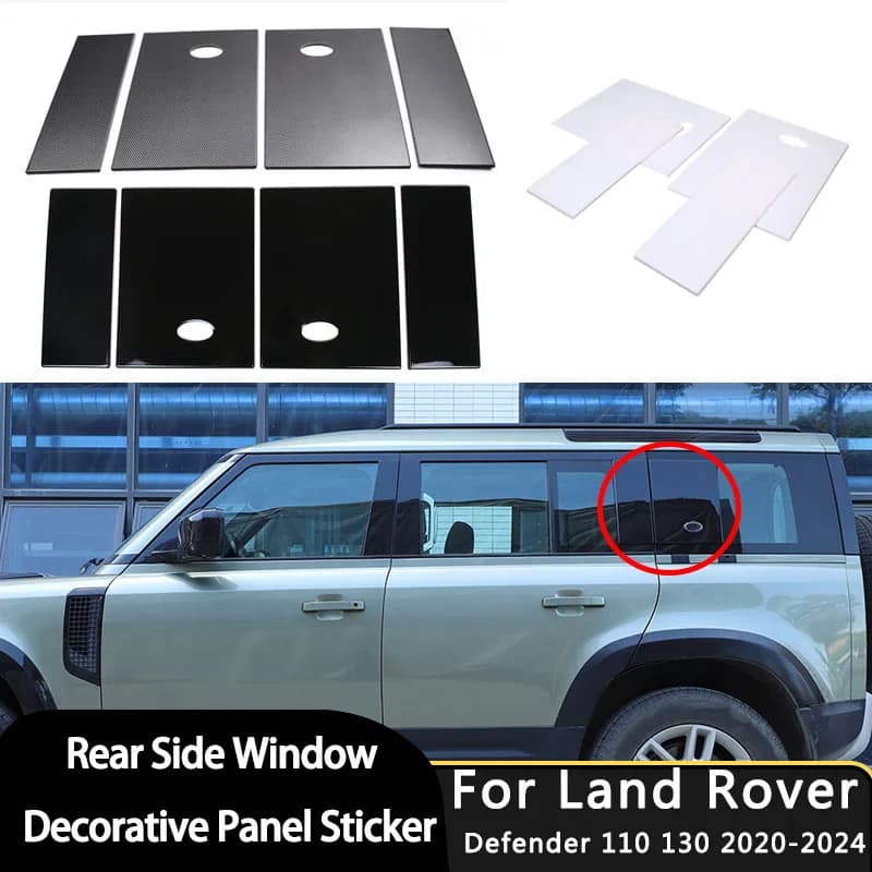 4PCS Car For Land Rover Defender 110 130 2020-2024 Rear Side Window Decorative Panel Sticker Decoration Cover Trim Sport Style
