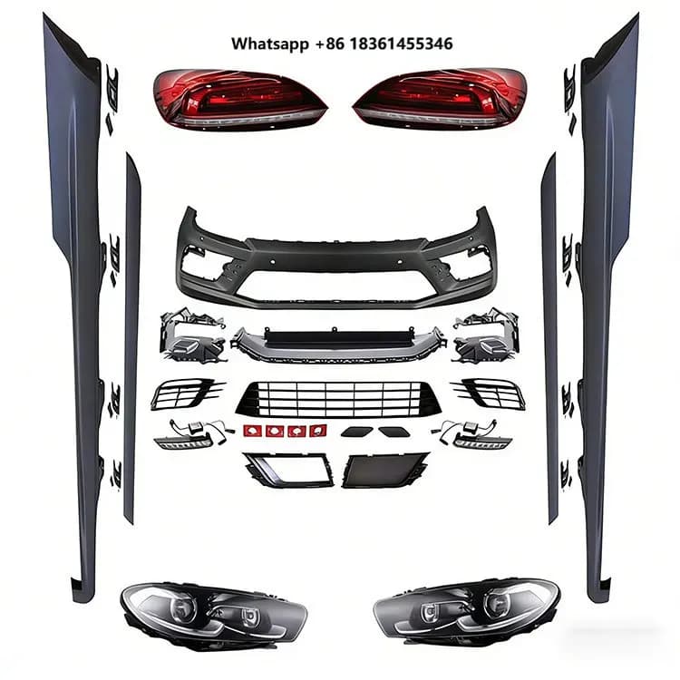 For  Scirocco 2010-2014 R Upgrade to 2015 Style Car Bumper Hot Selling Good Quality Plastic Body Kit