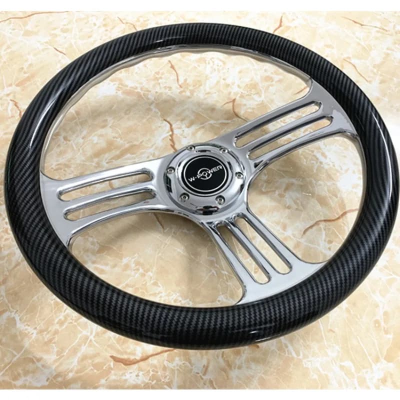 Modified, mahogany color steering wheel 15-inch small concave competitive steering wheel, retro style suitable for old Pu