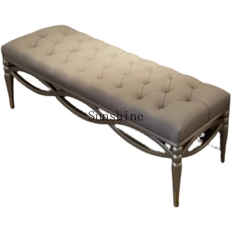 American light luxury solid wood soft bag, bedside stool, bedroom sofa, small apartment, shoe change