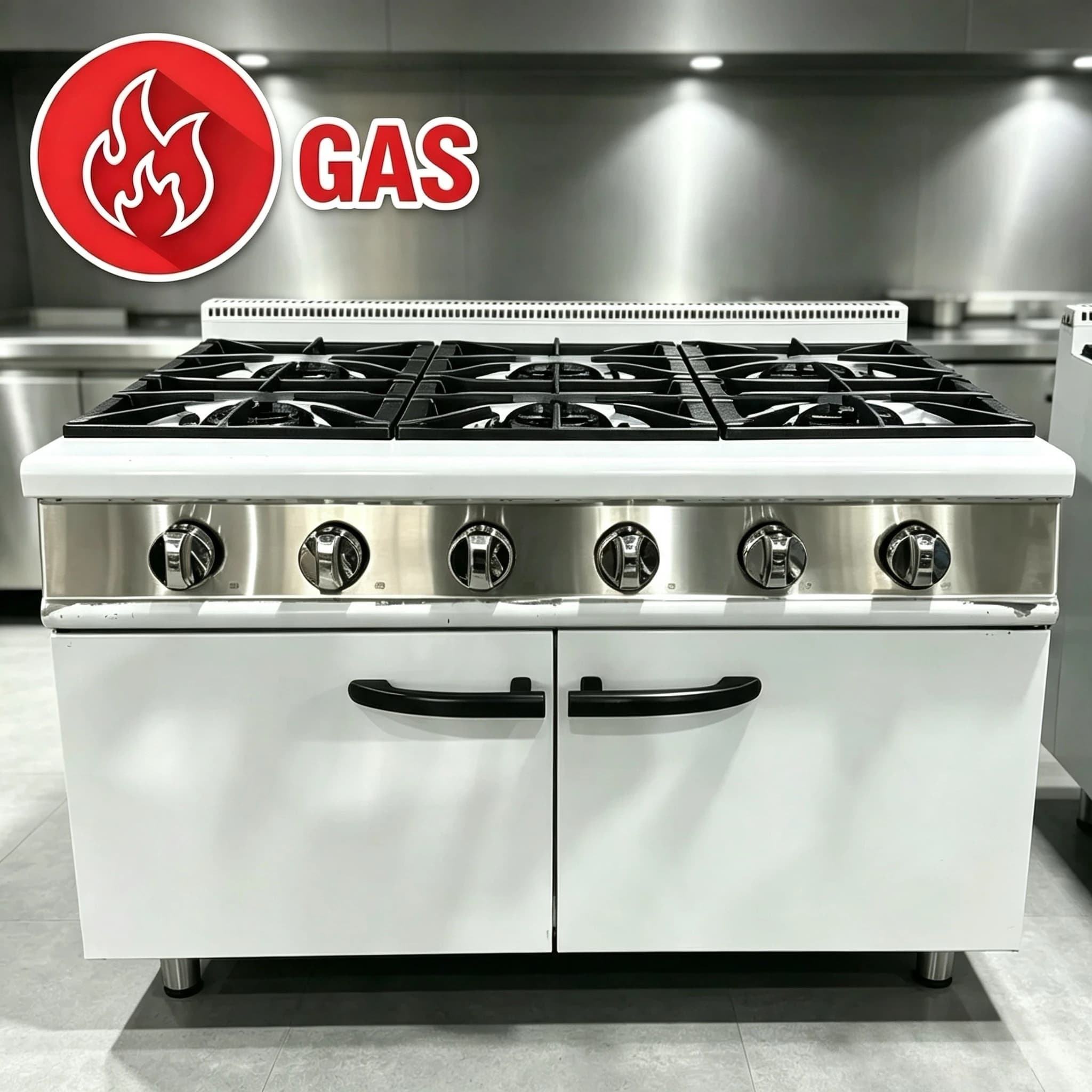Customizable 6 Burner Commercial Gas Range With Oven, Heavy Duty Stainless Steel Gas Cooking Stove For Restaurant Hotel