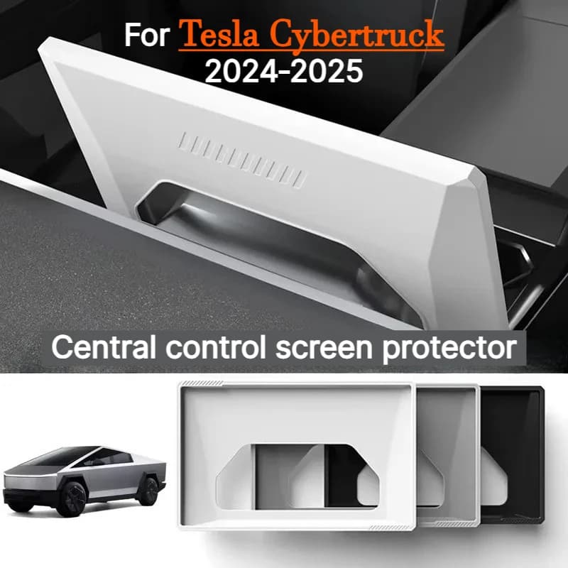 For Tesla Cybertruck 2024‑2025 silicone Center Control Screen Protection Frame Cover  Navigation Display Anti‑Scratch Protector