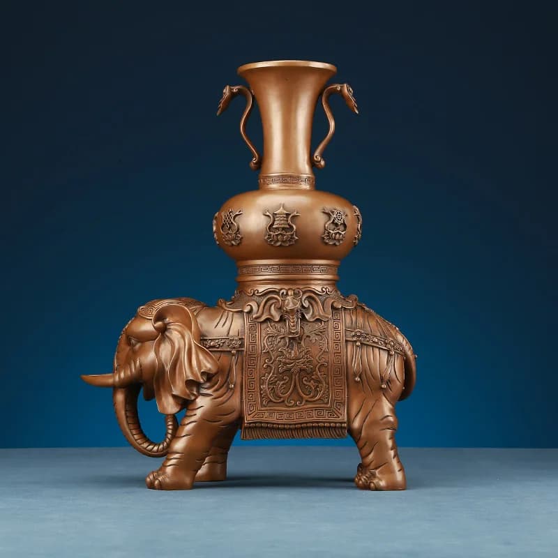 Copper elephant ornament home jewelry elephant pair office