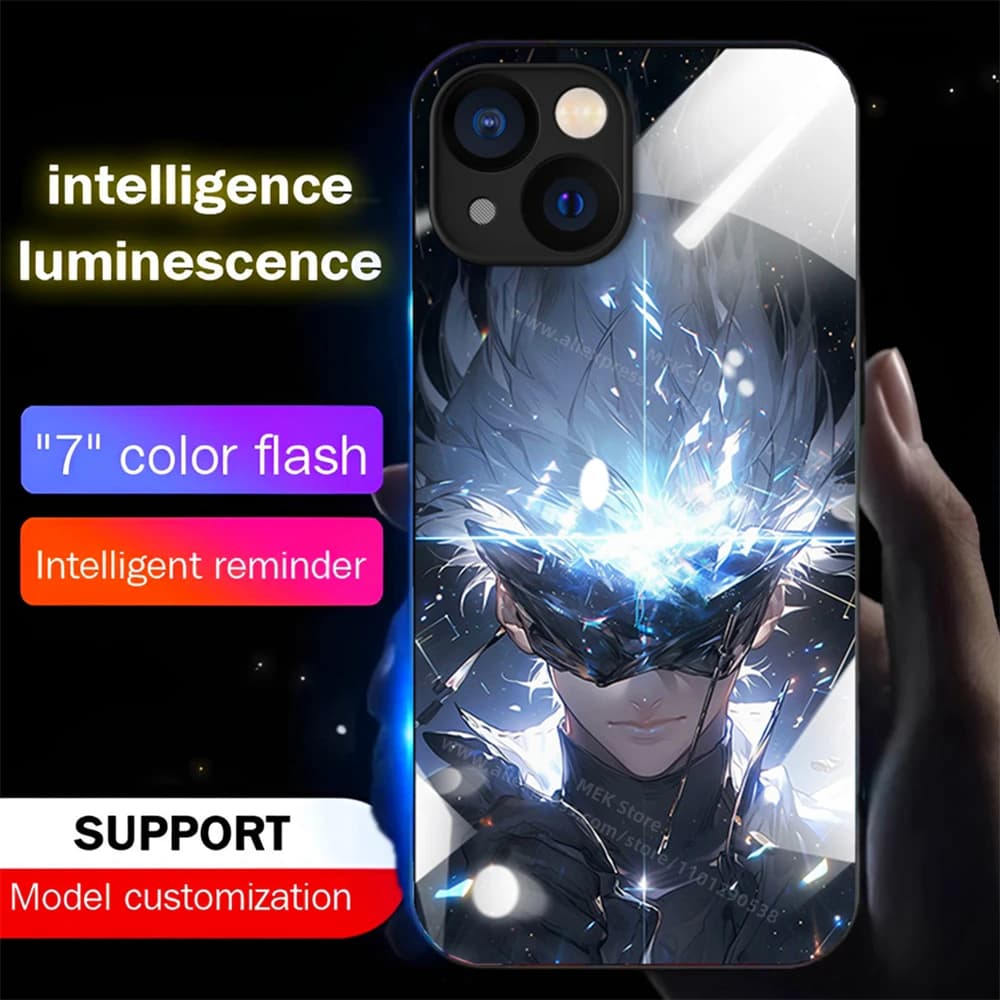 2026 Luxury Anime Cartoon Smart Led Light Call Up Luminous Phone Case For Samsung S26 S25 S24 S23 S22 S21 S20 FE Plus Ultra
