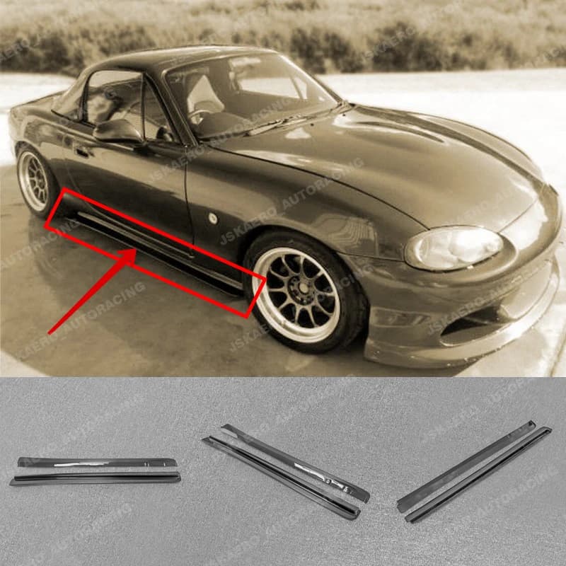 For Mazda MX5 NB Miata Roadster Carbon Fiber Side Skirt Extension UnderBoard