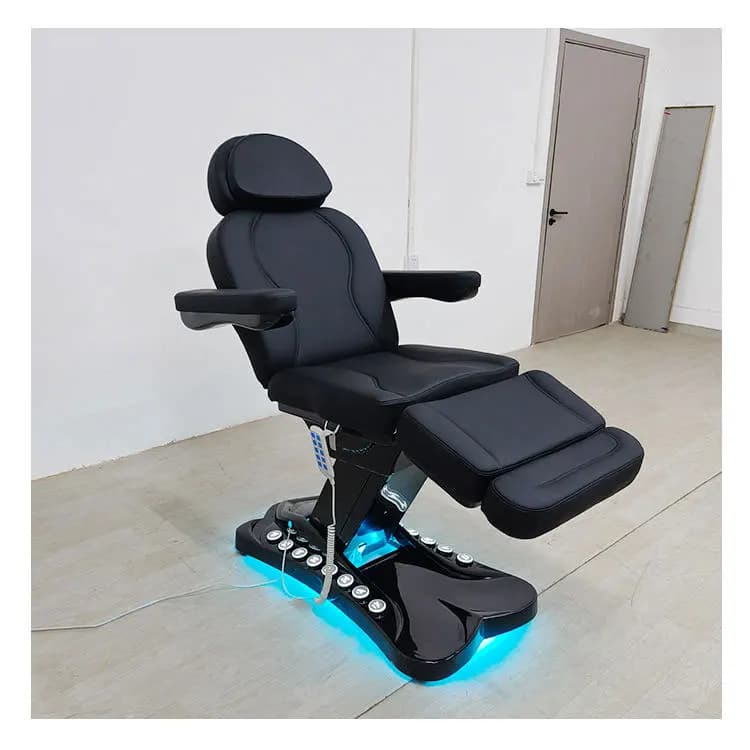 Cheap Black Electric 3/4 Motor Aesthetic Reclining Medical Examination Tattoo Chair Spa Massage Table Cosmetic Facial Beauty Bed