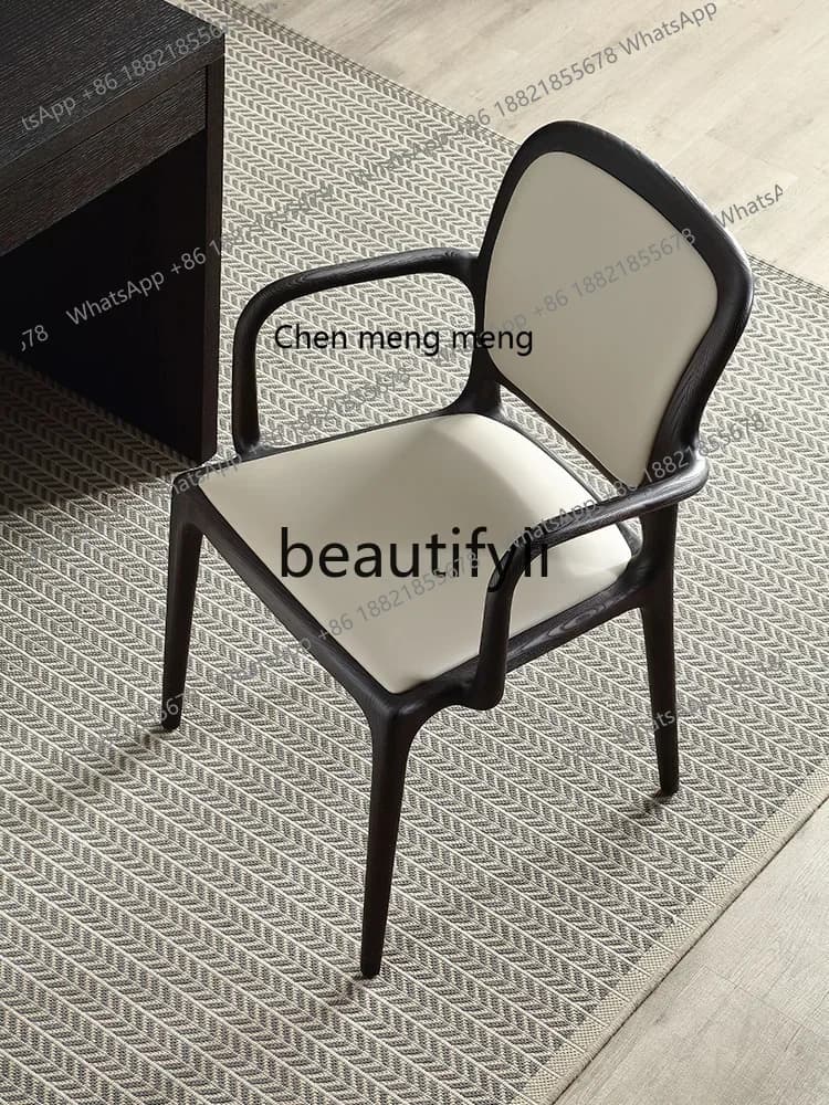 X FH  Japanese Style Solid Wood casual Coffee Chair with Armrest Hiroshima Chair Computer  Study Desk Chair