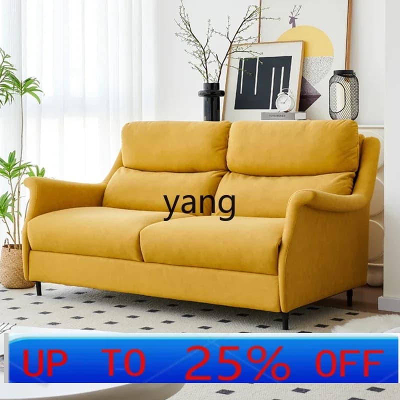LHH  Cream Wind Technology Cloth Sofa Bed Study Folding Flip Sofa Dual Use