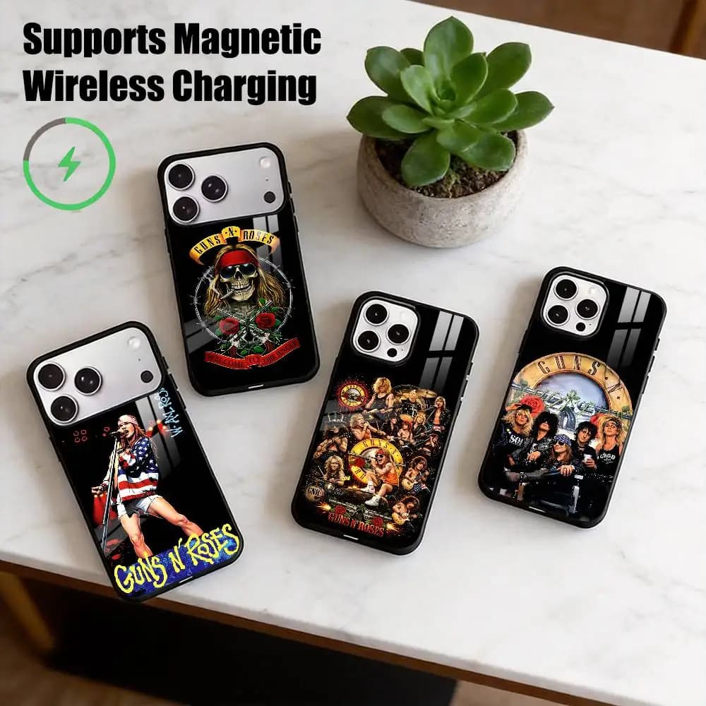 Guns N Roses GNR Band-D  Phone Case For iPhone17,16,15,14,13,12,11 Plus,Pro Compatible with magnetic wireless charging Gift