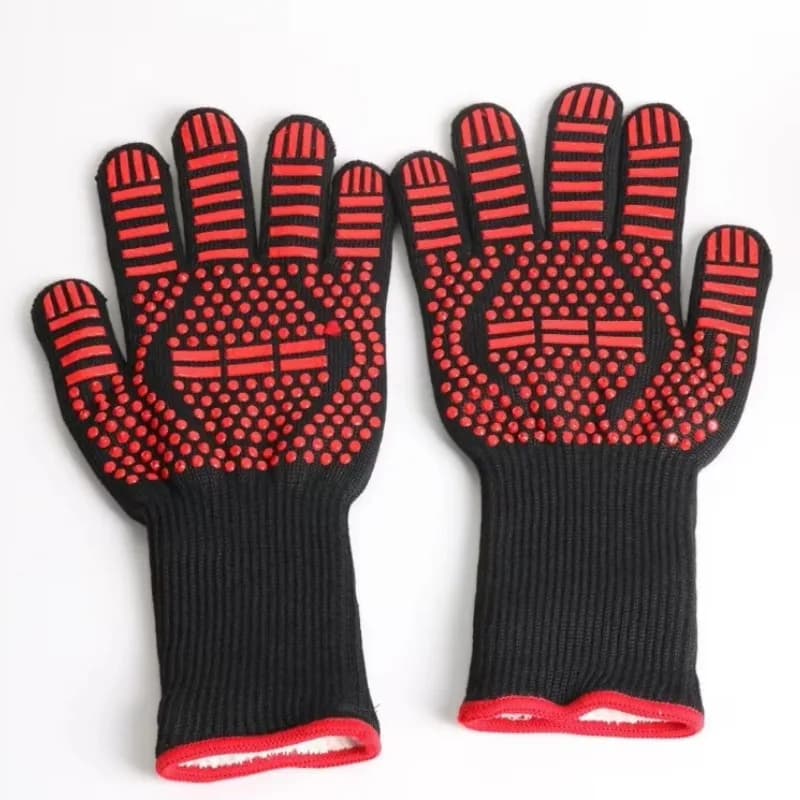Type 006 Silicone Heat-resistant Microwave Oven BBQ Gloves BBQ Accessories High Temperature BBQ Tools 2-piece Set 28-35vm