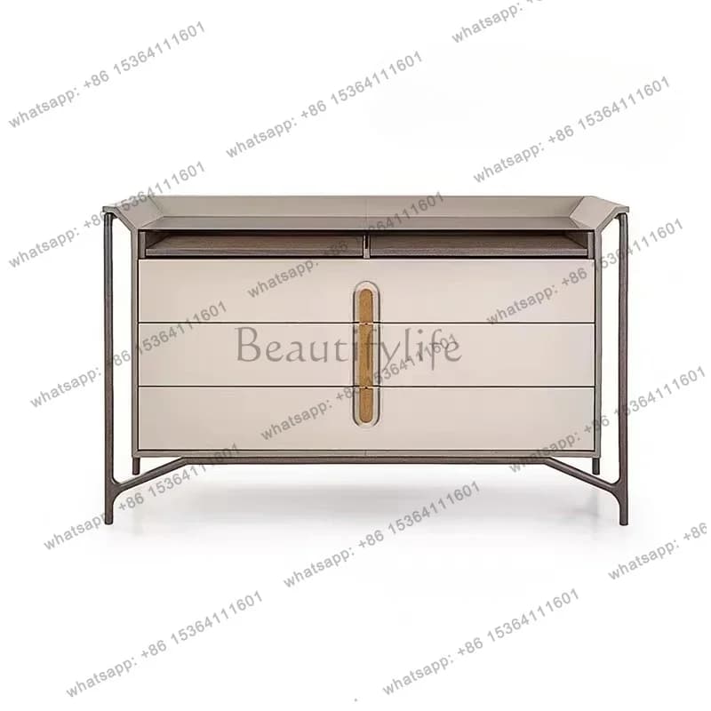 zj.Italian side cabinet Home designer bucket  Solid wood porch cabinet Modern simple TV cabinet Locker