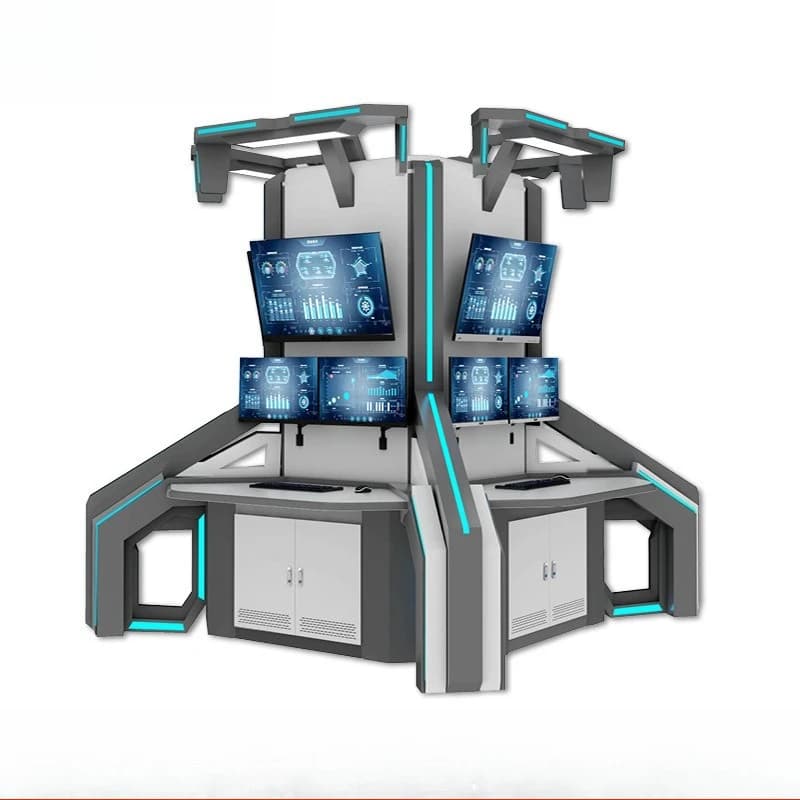 Command Center Console Technology Sense Multimedia Dispatcher with Light Strip Duplex Monitoring Console