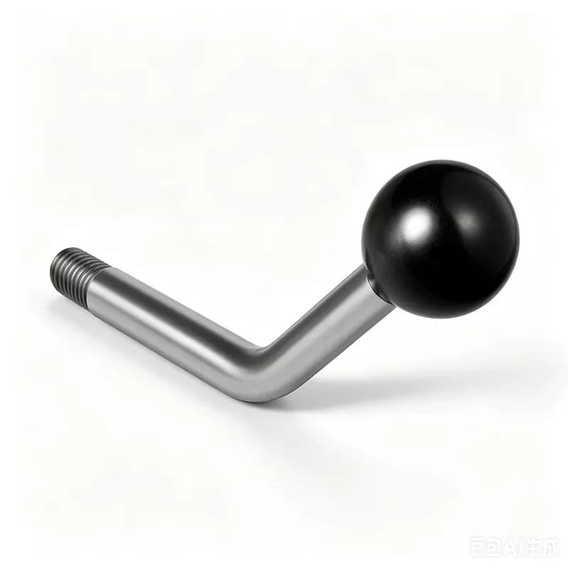 1Pc M5 M6 M8 M10 M12 304 Stainless Steel/S45C Steel Threaded Offset Bent Lever Angled Bakelite Ball Knob Handle For Machine Tool