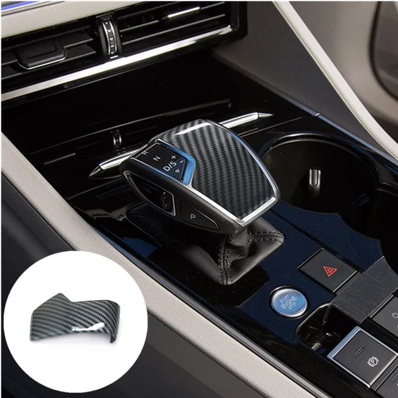 Carbon Fiber ABS Car Gear Shift Knob Trim Cover Interior Protective Frame For Volkswagen Touareg 2019 2021 2022 Accessories