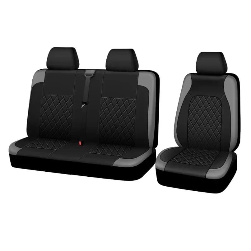 Fundas de Asiento de Coche Universales 2+1 de Cuero PU, Accesorios Elegantes para el Interior del Automóvil, para Sedán, SUV, Ca
