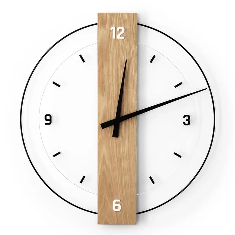Solid Wood Wall Clock Nordic Simple Modern Wall Clock Silent Creativity Elegant Watch Interior Room Decoration Accessories