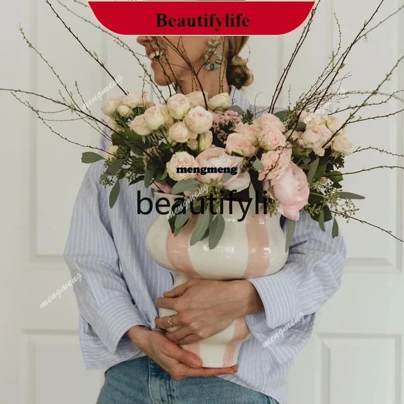 Niche art Italian ceramic vase bedroom flowers hydroponic decorations  N