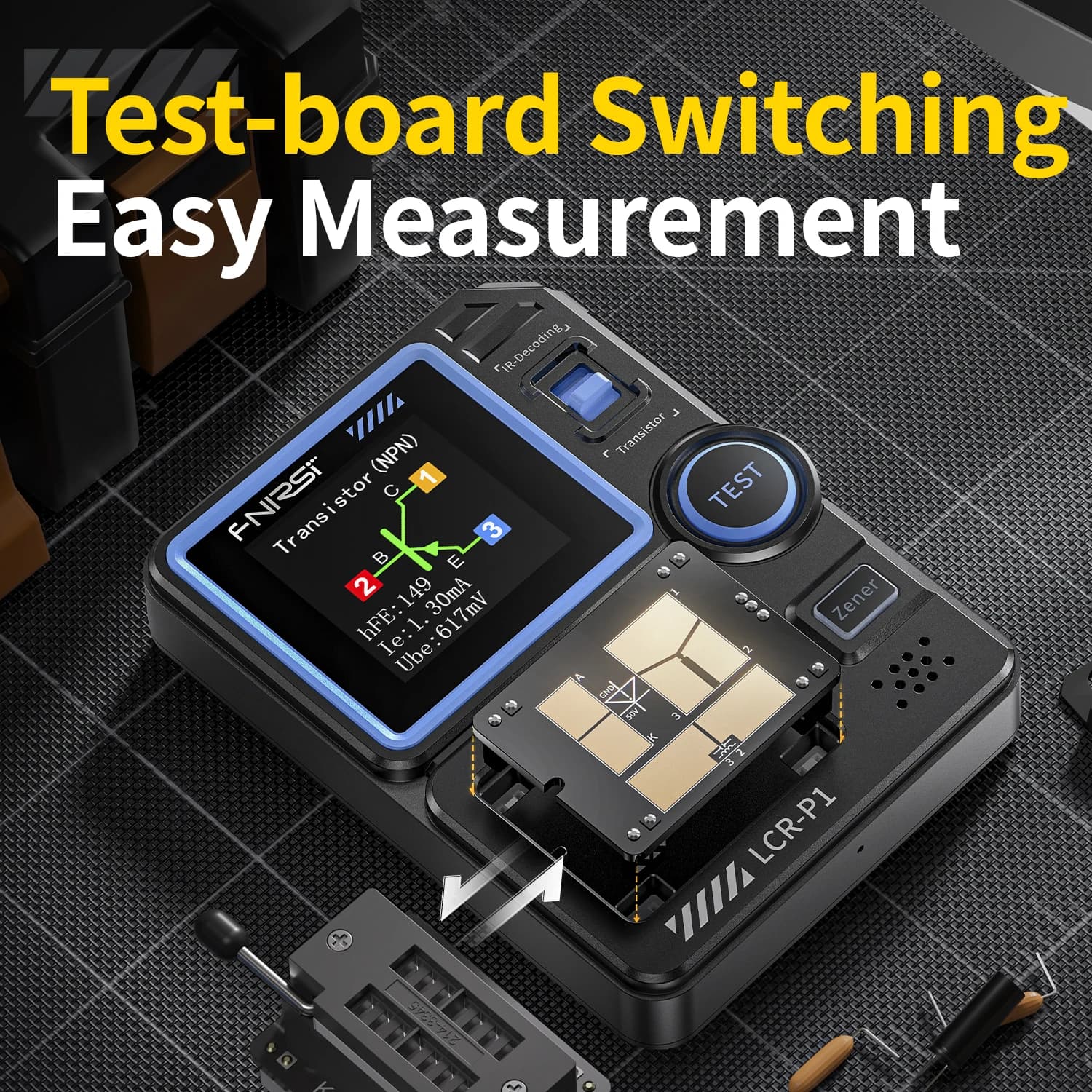 FNIRSI LCR-P1 Transistor Tester Multifunction Component Analyzer MOSFET Diode Triode ESR Capacitance Resistance Inductance Meter