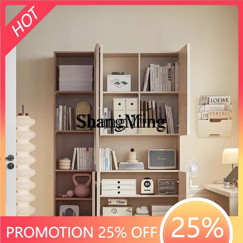CL  wind bookcase combination with door dustproof floor storage finished bookcase