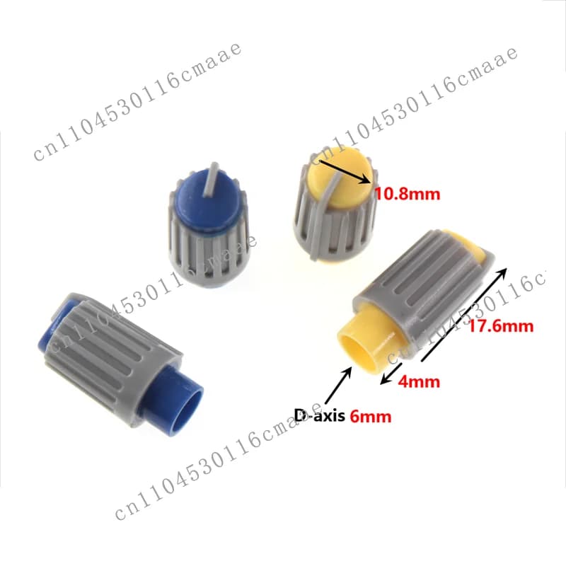 Male handle 10.8x21.6 mm potentiometer knob cover for 6 mm D-axis volume adjustment knob