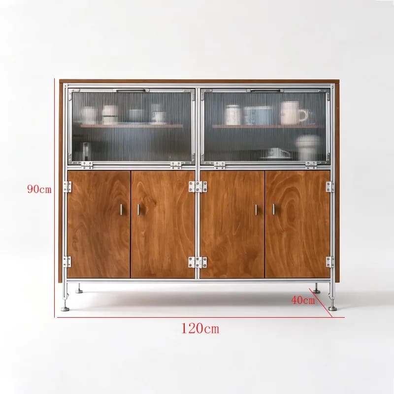 dining side cabinet aluminum profile, frame Changhong glass door retro industrial style locker household living room storage
