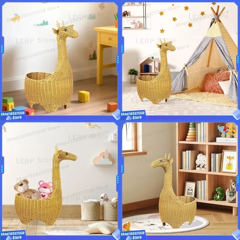 Handwoven Rattan Style Chicken Duck Basket Creative Animal Shape Fruit Plate Deer Design Snack Nut Storage Bowl for Steamed
