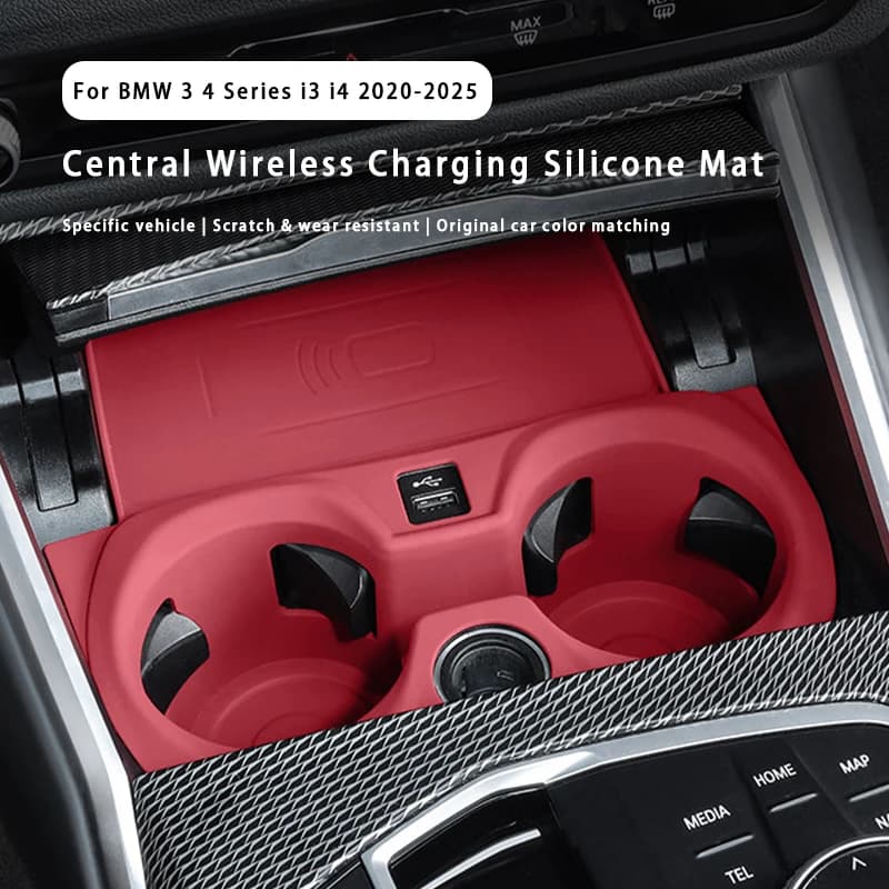 For BMW 3 4 Series i3 i4 2020-2025 Car Cup Holder Mat Cover Trim Silicone Anti Slip Cup Holder Interior Accessories