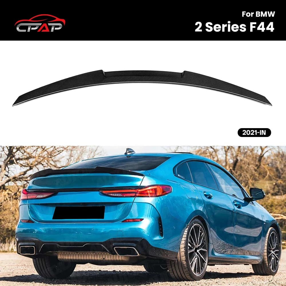 Real Dry Carbon Fiber Rear Roof Trunk Spoiler Boot Car Styling For BMW 2 Series F44 M4 Style 2021-IN Gloss Black