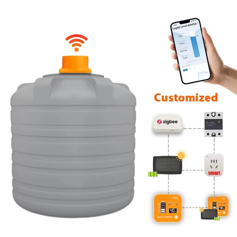 ME201W High Precision Ultrasonics Liquid Level Transmitter Tuya Smart App Water Tank Liquid Level Sensor Monitors Meter