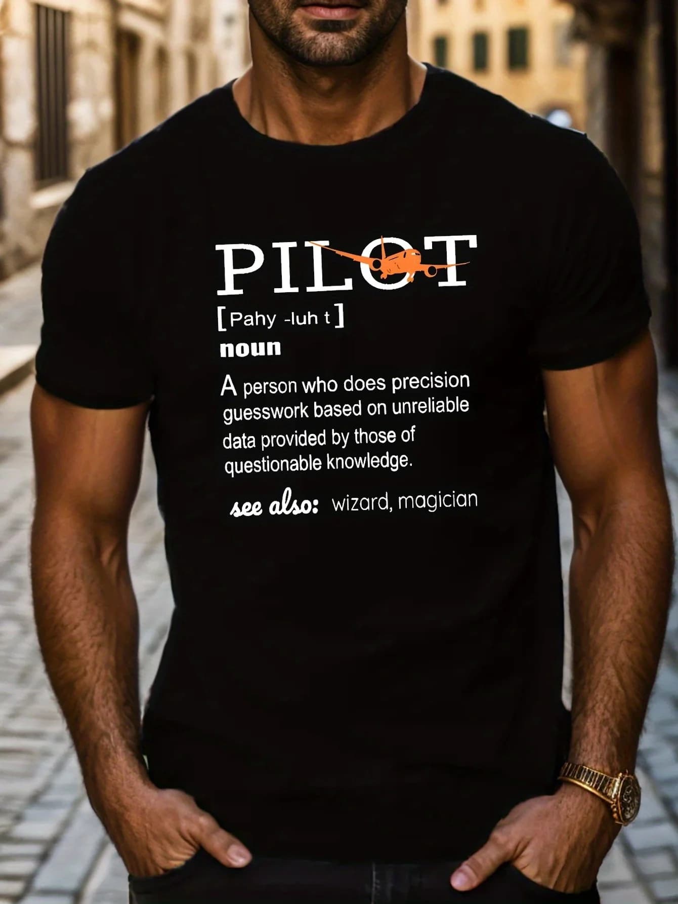 Funny Pilot Definition Print T-Shirt 100% Cotton O-Neck Short Sleeve Summer Casual Mens T-shirt Streetwear