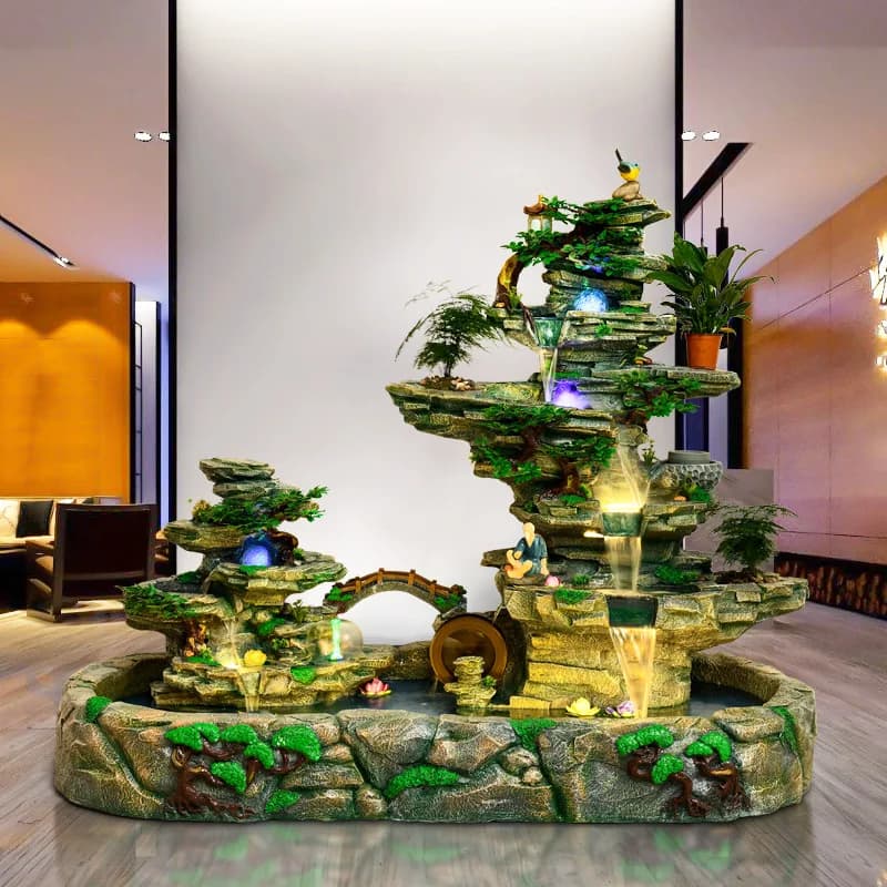 Rockery fountain, pastoral landscape, wheel office home decoration