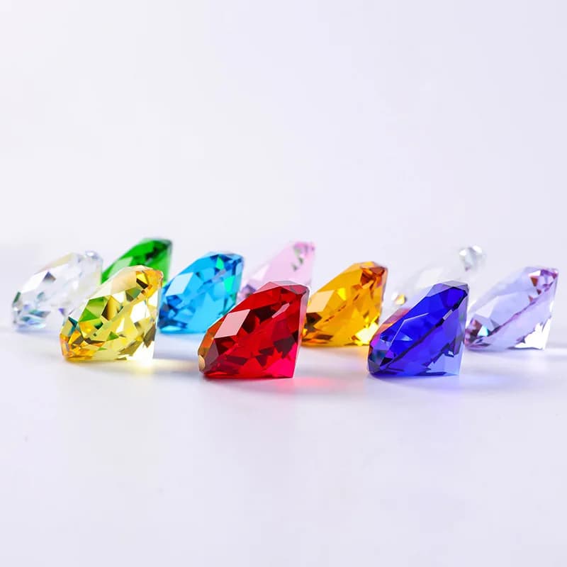 Sparkling 100/120/150mm 1 Piece Crystal Diamond Faceted Glass Gem Display Ornament Art Craft Material Gifts