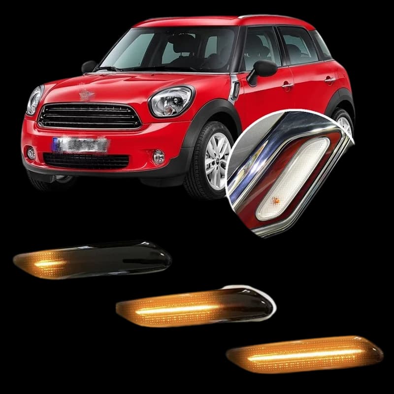 for Mini Countryman Cooper One R60 Paceman Cooper R61 Smoke Black Dynamic LED Fender Side Marker Light Turn Signal Lamp