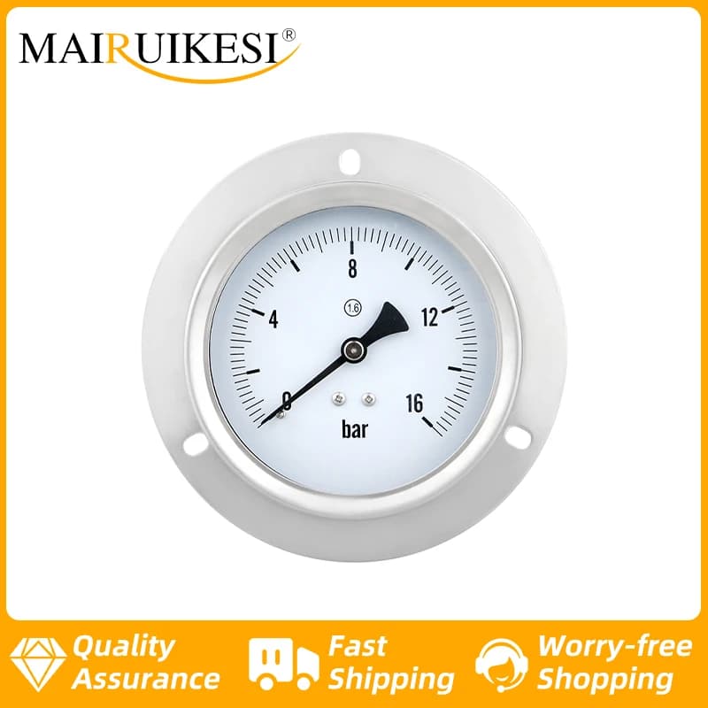Manometer Pool Filter Water Pressure Gauge Dial Hydraulic NPT1/2  G1/2 ZG1/2 100mm Manometre Pression 1/4" Bspt Thread