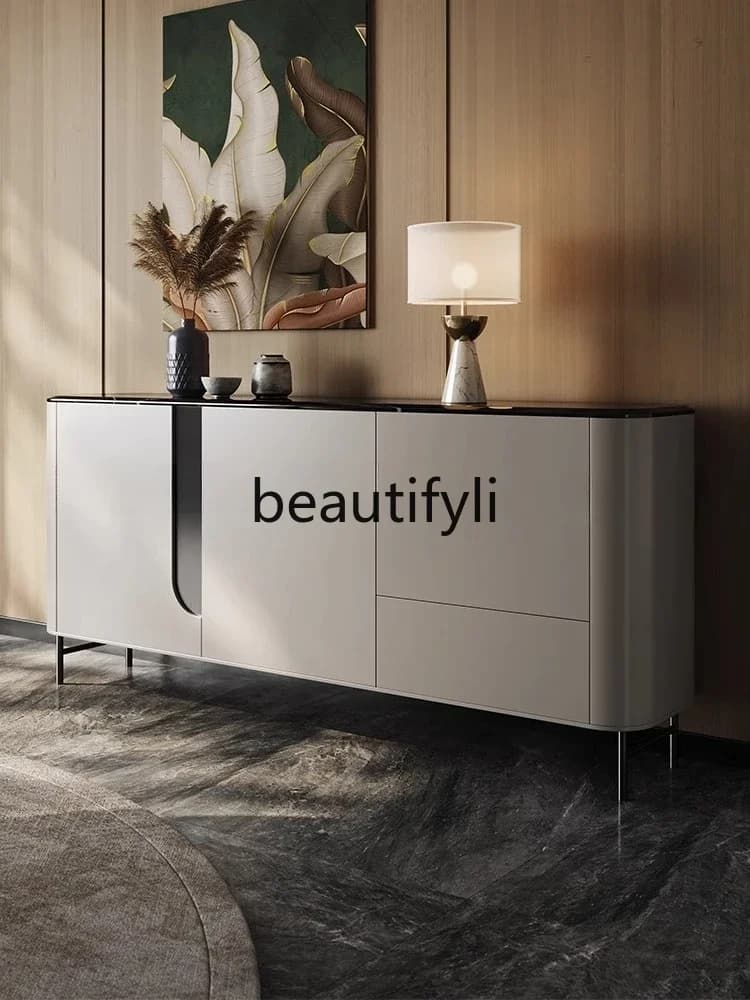 D25 Marble side cabinet Italian minimalist living room, side cabinet modern, entrance cabinet