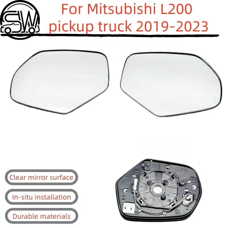 For Mitsubishi L200 pickup truck 2019-2023 model rearview mirror lenses with heated blind spot function.