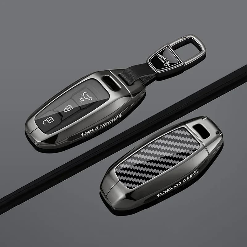 Suitable Zinc Alloy Leather Car Key Case Cover For Audi Q6L E-tron A5L 2026 Audi A3 A5L Q6 A6L Q5 2025 Car Keychain Accessories