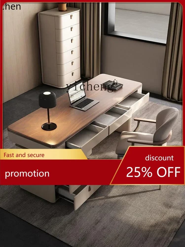 HXL Walnut Computer Desk Office Writing Desk Consultation Desk