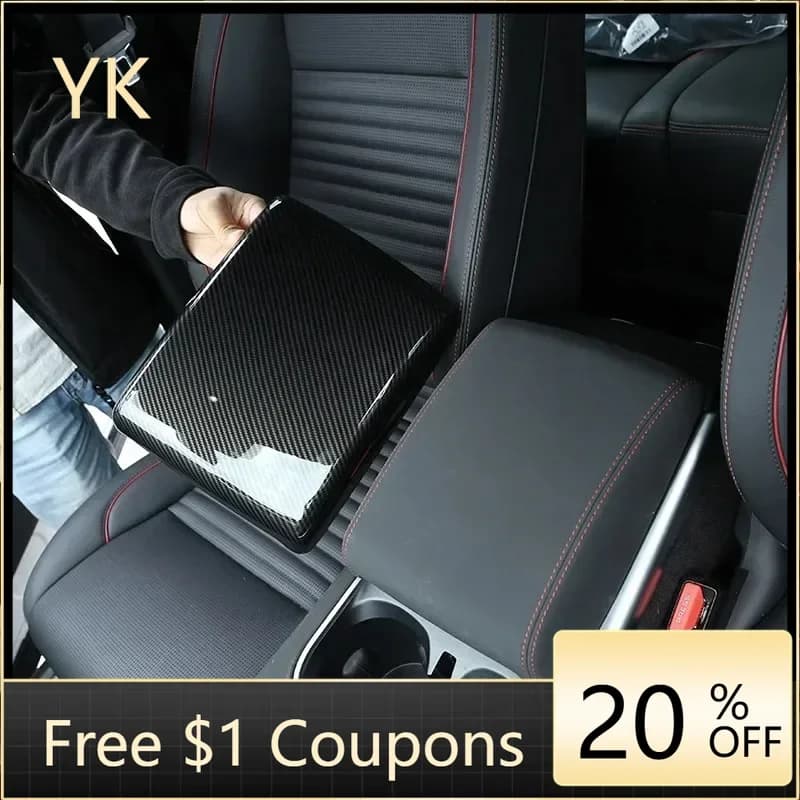 ABS Carbon Fiber Car Center Console Armrest Box Protective Cover Interior Car Accessories For Land Rover Discovery Sport 2020-24