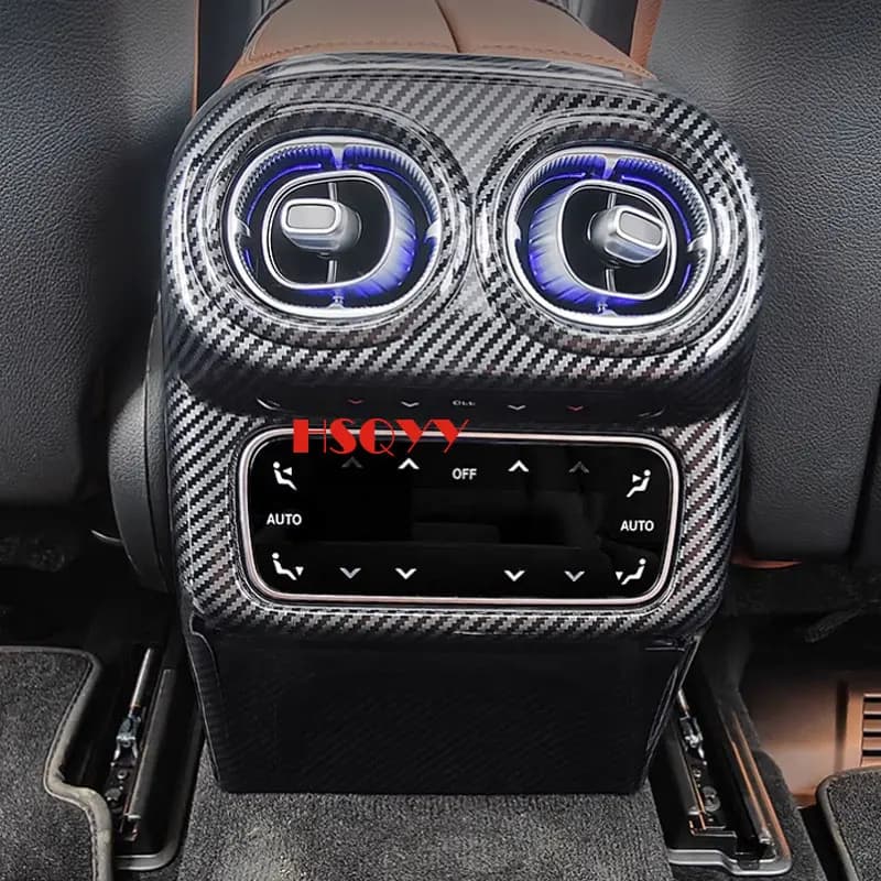 Car Carbon Fiber leather Central Control Armrest Box Rear Air Vent Cover for For Mercedes Benz GLC Class X254 2023 2024