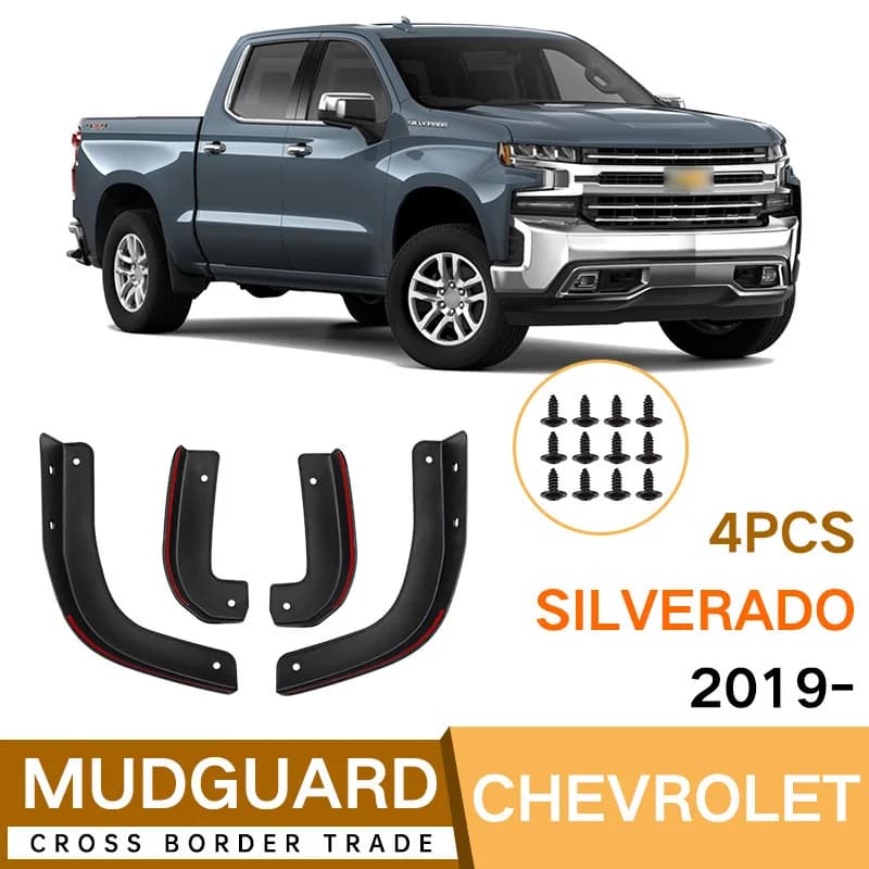 For Chevrolet Silverado 2019-2026 door lower corner tire fender skin mud flaps fender flares car accessories