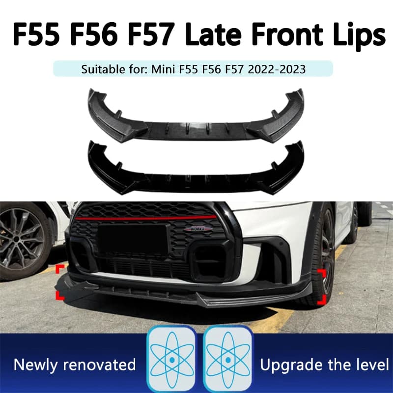 1Set Front Lip Front Shovel Splitter For Mini Cooper JCW S One F55 F56 F57 Exterior Car Styling Tuning Upgrade Mod Accessories