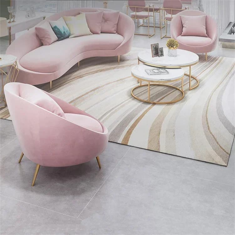 Hot Sales Kisen Comfortable Beauty Spa Salon Waiting Room Furniture Pink Nail Chair Waiting Room Sofa For Manicure Table Home Li