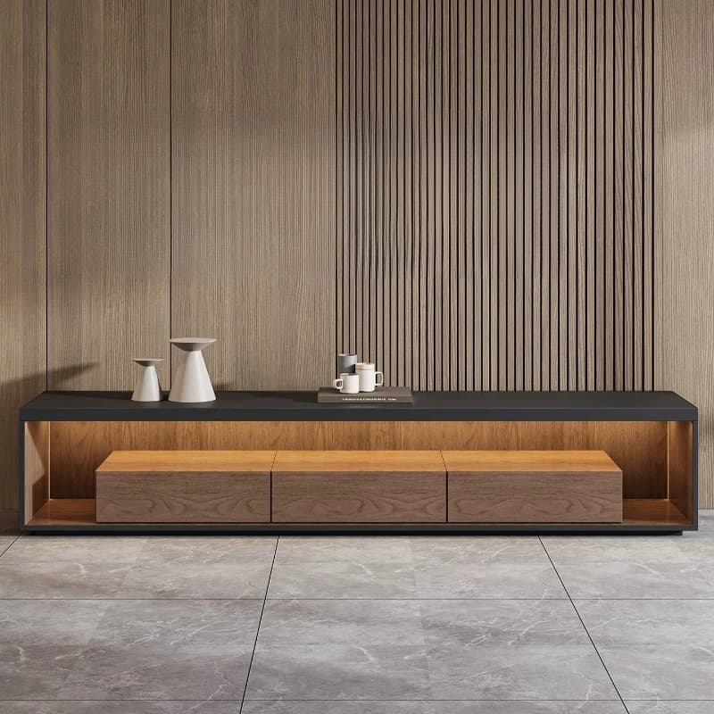 Drawers Modern Tv Cabinets Led Lights Luxury Black Accent Tv Cabinets Fluted Bauhaus Muebles Para Salas Mid Century Furniture